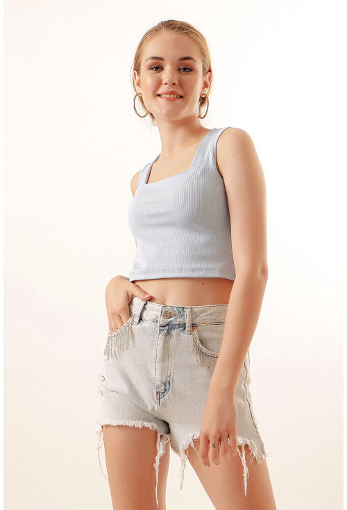 0435 Fitilli Crop Bluz