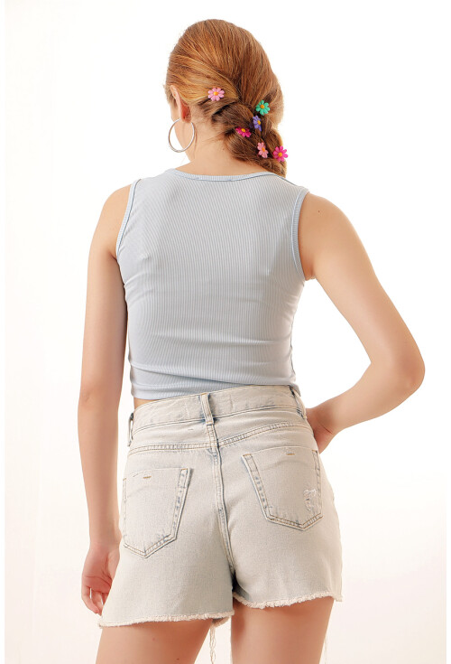 0435 Fitilli Crop Bluz
