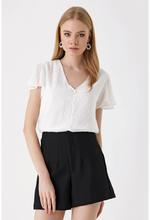 0463 Astarlı Şifon Bluz
