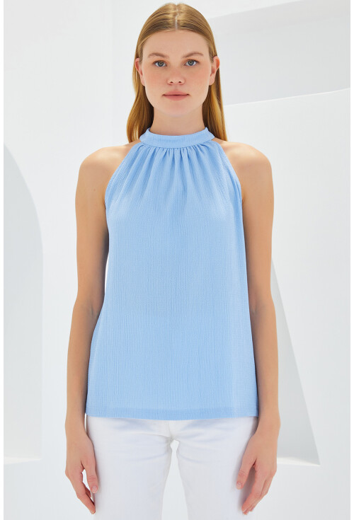 0489 Halter Yaka Örme Bluz