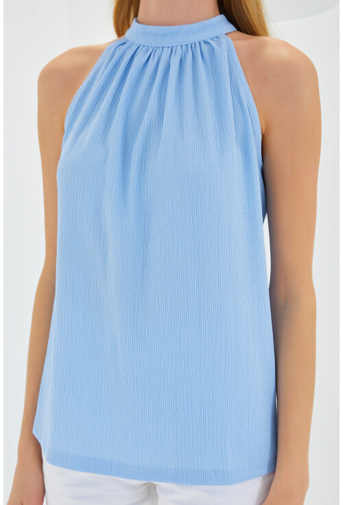 0489 Halter Yaka Örme Bluz