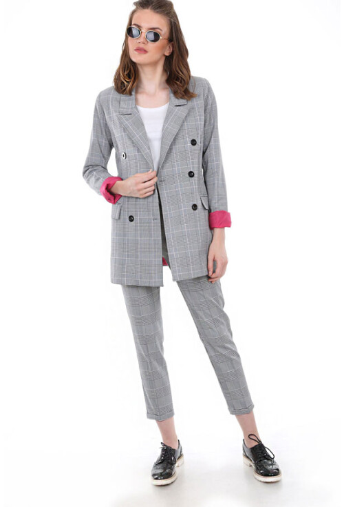 0630 EKOSE DESEN BLAZER CEKET
