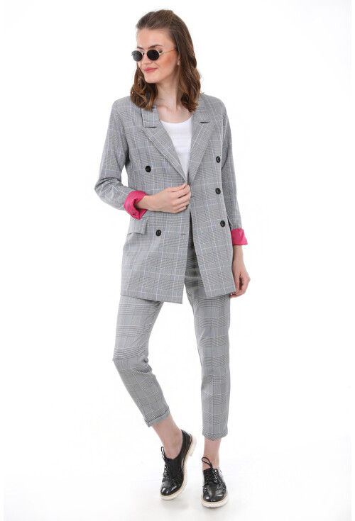0630 EKOSE DESEN BLAZER CEKET