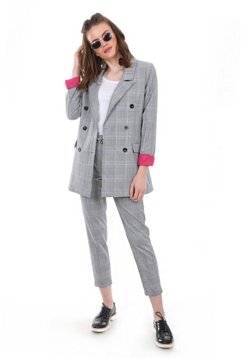 0630 EKOSE DESEN BLAZER CEKET
