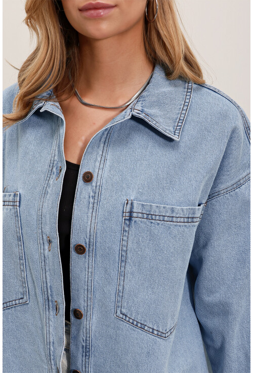 0703 Oversize Uzun Denim Ceket