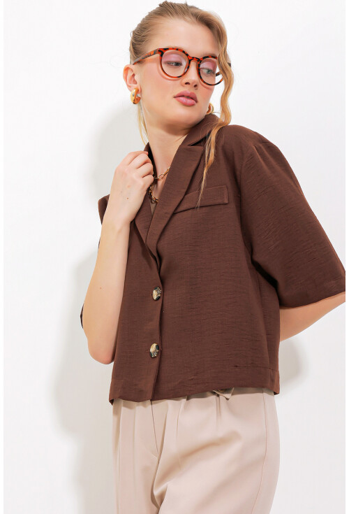 0706 Crop Keten Ceket