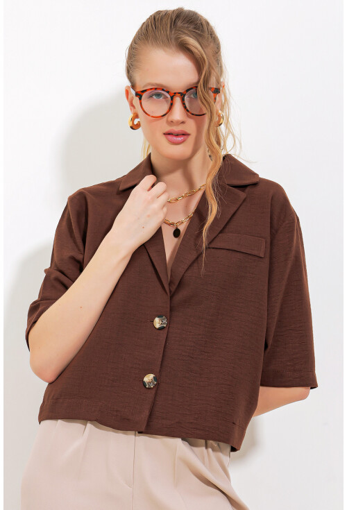 0706 Crop Keten Ceket