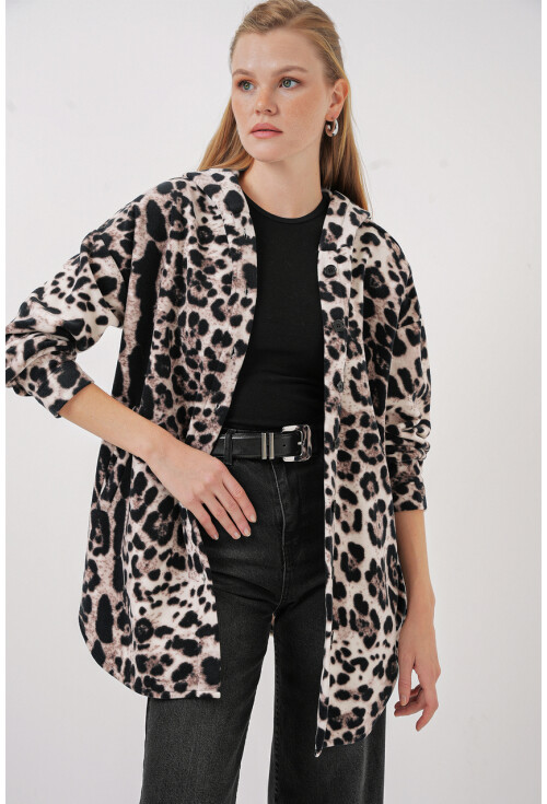 0710 Kapüşonlu Oversize Gömlek