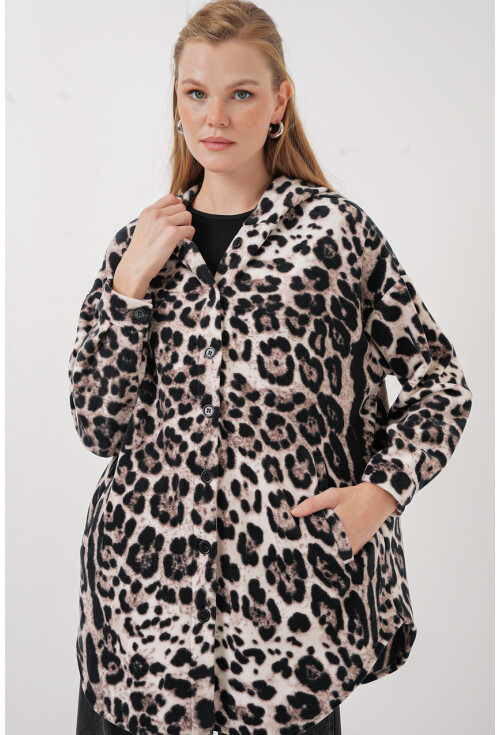 0710 Kapüşonlu Oversize Gömlek