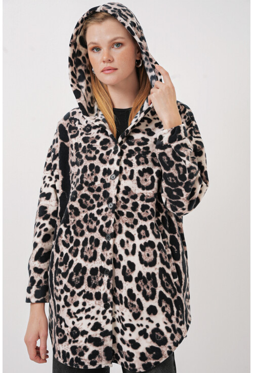 0710 Kapüşonlu Oversize Gömlek