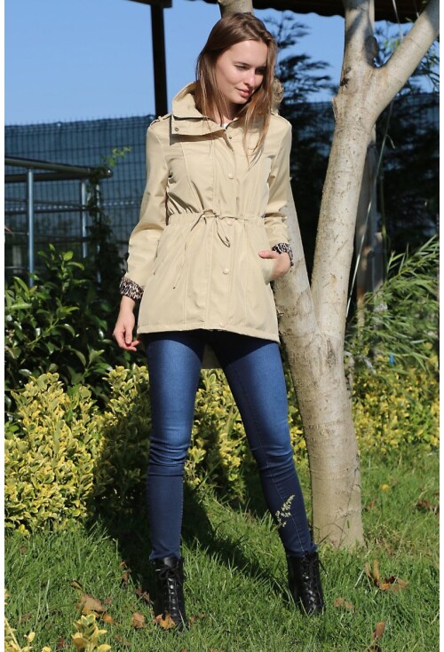 10077 BELİ LASTİKLİ TRENCHOAT