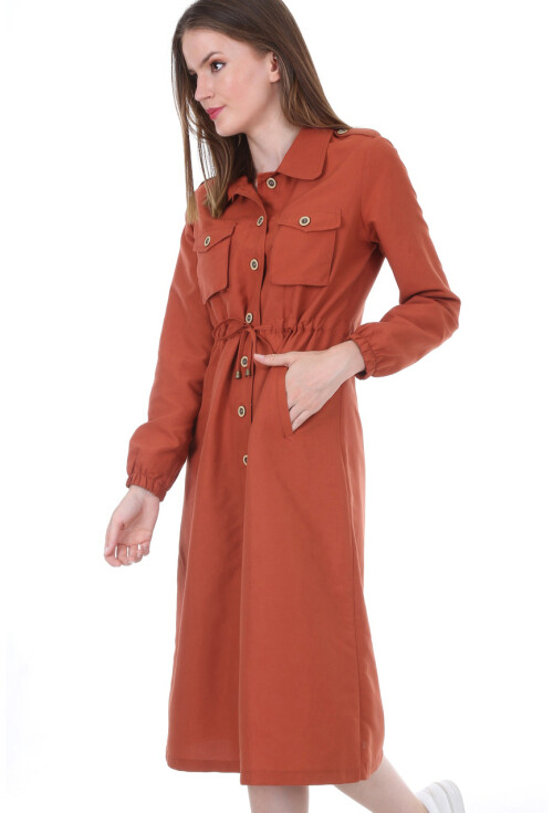 10226 BEL İP BAĞLAMA DÜĞMELİ TRENHCOAT