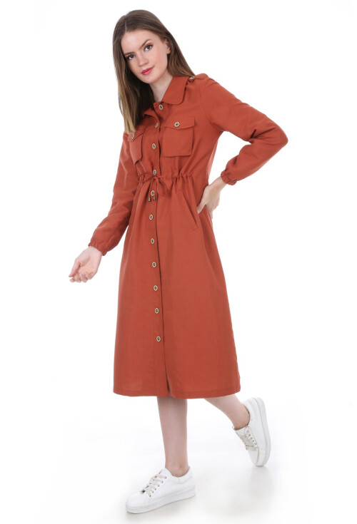 10226 BEL İP BAĞLAMA DÜĞMELİ TRENHCOAT