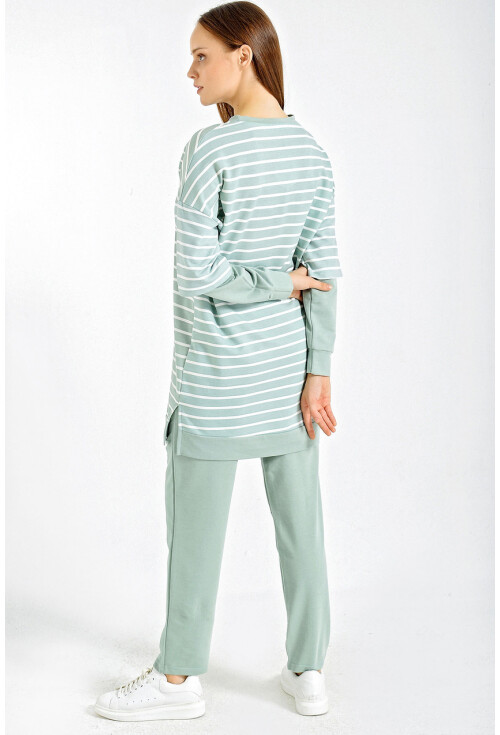 10295 Oversize Çizgili Takım