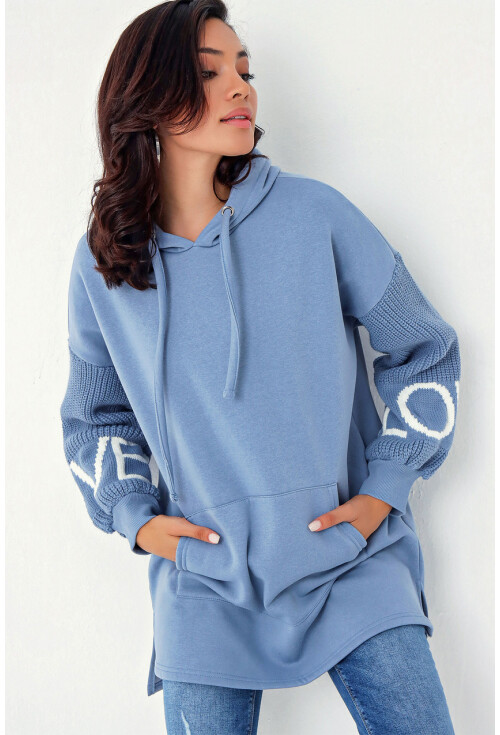 10307 Kol Triko Detay Sweatshirt