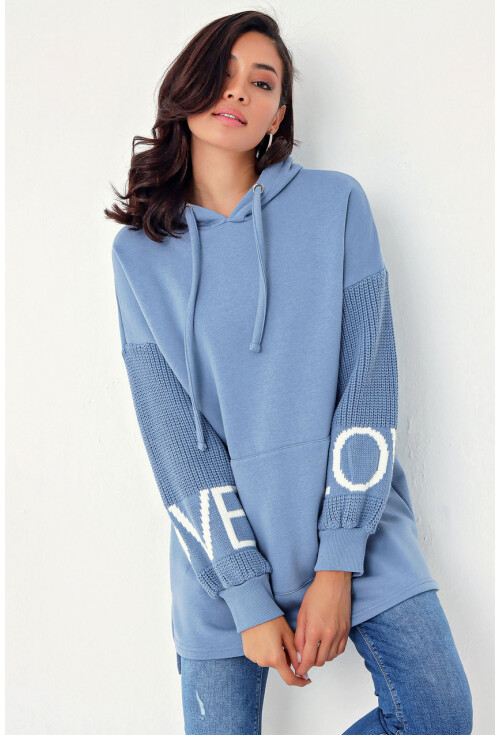 10307 Kol Triko Detay Sweatshirt