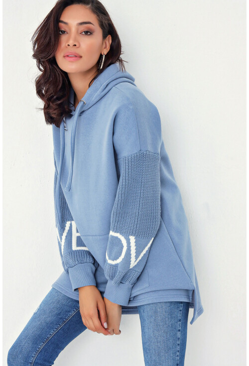 10307 Kol Triko Detay Sweatshirt