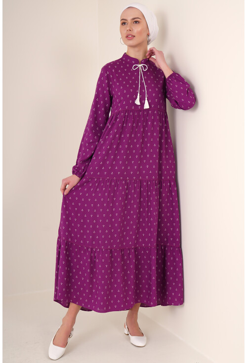 10313 Volanlı Tesettür Elbise
