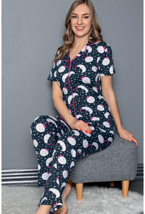 10317 Gömlek Yaka Kısa Kol Pijama Takımı