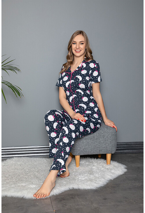 10317 Gömlek Yaka Kısa Kol Pijama Takımı