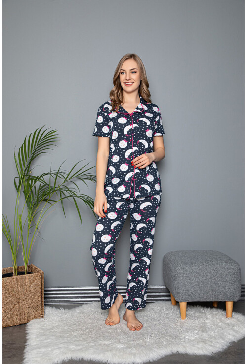 10317 Gömlek Yaka Kısa Kol Pijama Takımı