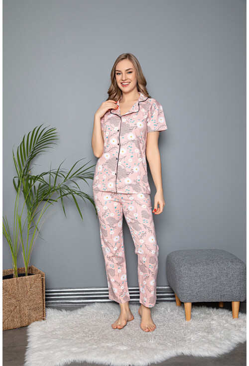 10317 Gömlek Yaka Kısa Kol Pijama Takımı