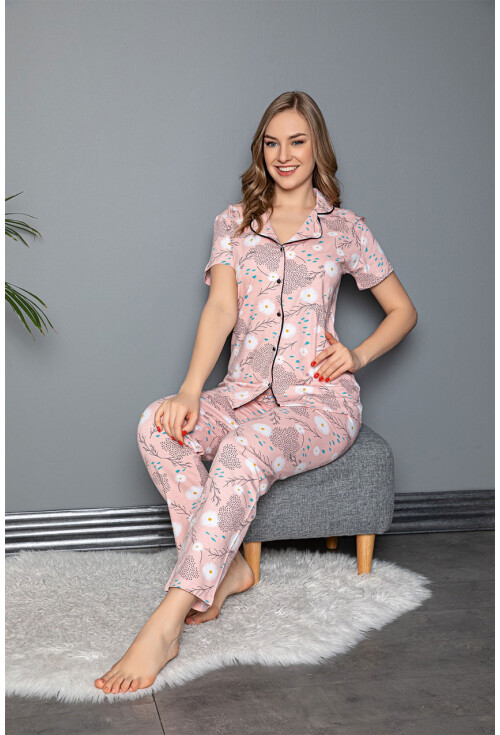 10317 Gömlek Yaka Kısa Kol Pijama Takımı