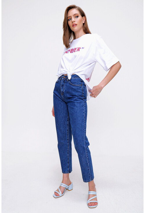 10407 Yüksek Bel Mom Jean