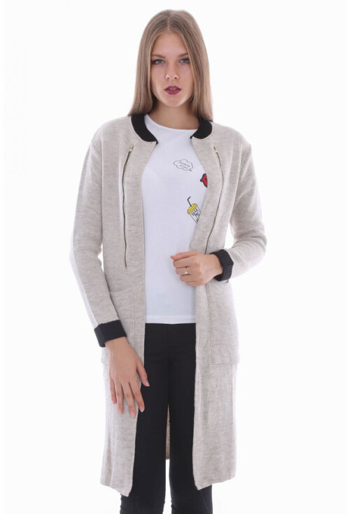 15331 FERMUAR DETAYLI TRİKO HIRKA