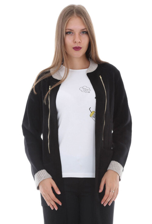 15331 FERMUAR DETAYLI TRİKO HIRKA