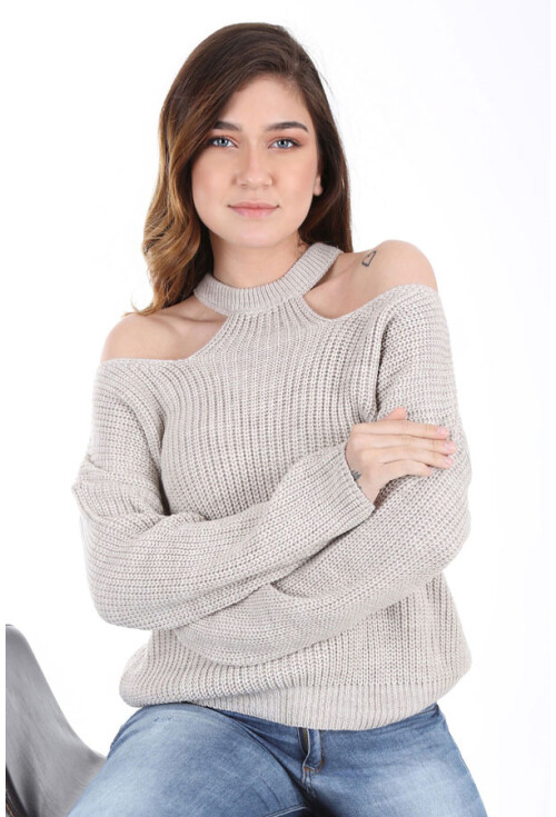 15333 OMUZ PENCERELİ TRİKO KAZAK