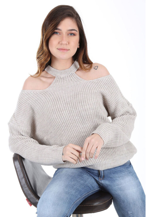 15333 OMUZ PENCERELİ TRİKO KAZAK