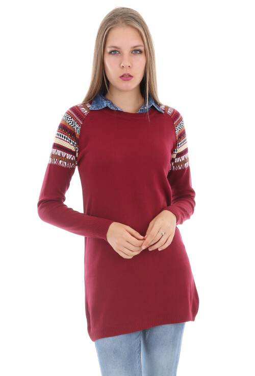 15365 GÖMLEK YAKA TRİKO TUNİK