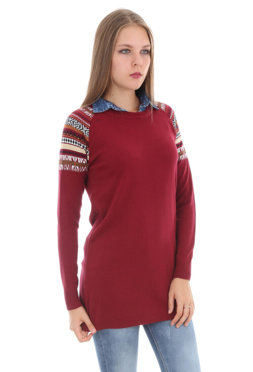 15365 GÖMLEK YAKA TRİKO TUNİK