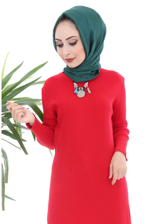 15432 ÜSTÜ FİTİLLİ TRİKO TESETTÜR TUNİK