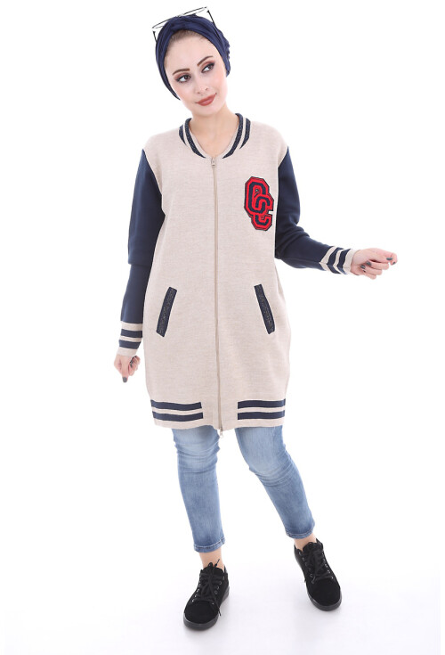 15466 SİMLİ KOLEJ TRİKO TESETTÜR HIRKA