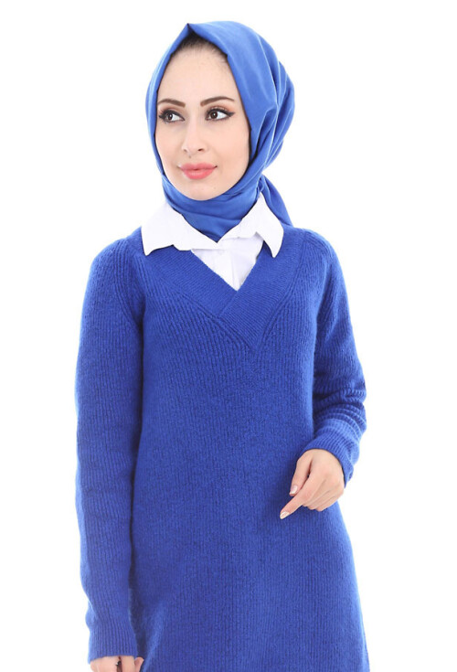 15467 V YAKA TRİKO TESETTÜR TUNİK