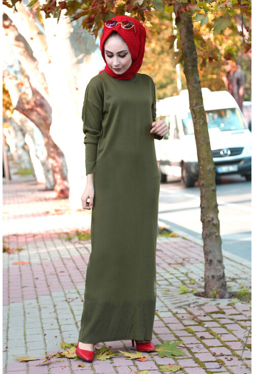 15507  TRİKO TESETTÜR ELBİSE
