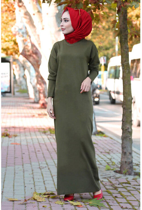 15507  TRİKO TESETTÜR ELBİSE