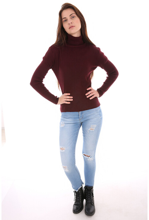 15564 Balıkçı Yaka Fitilli Kazak