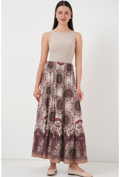 1898 Desenli Uzun Etek