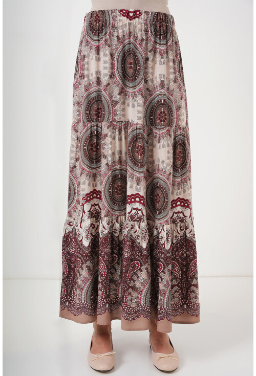 1898 Desenli Uzun Etek