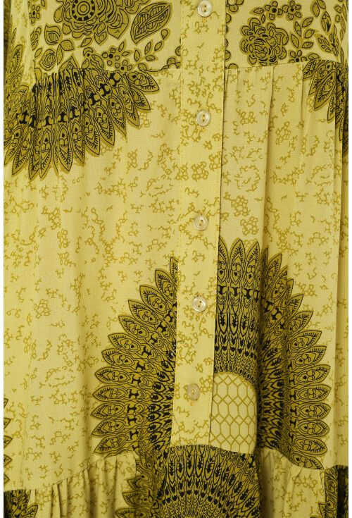 2423 Otantik Desenli Tesettür Elbise