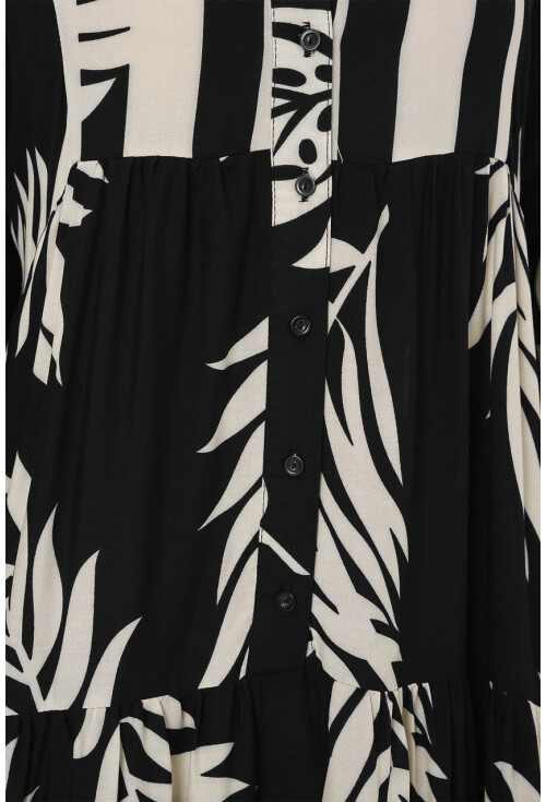 2423 Otantik Desenli Tesettür Elbise