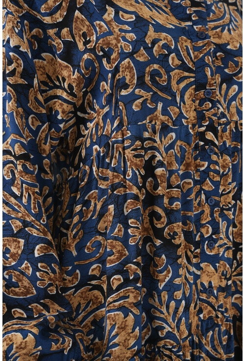 2423 Otantik Desenli Tesettür Elbise