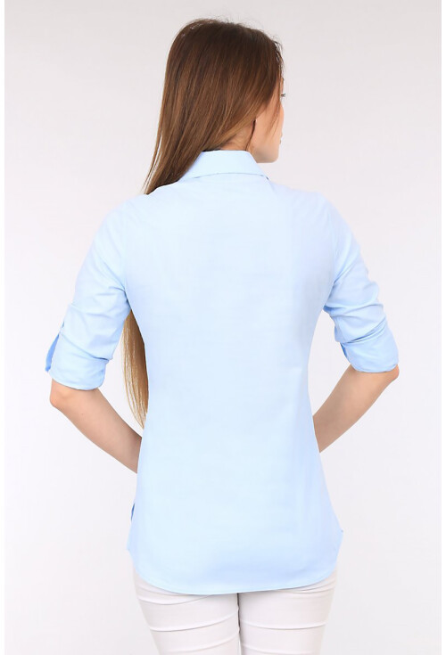3463 ŞERİT DETAYLI POLO YAKA GÖMLEK