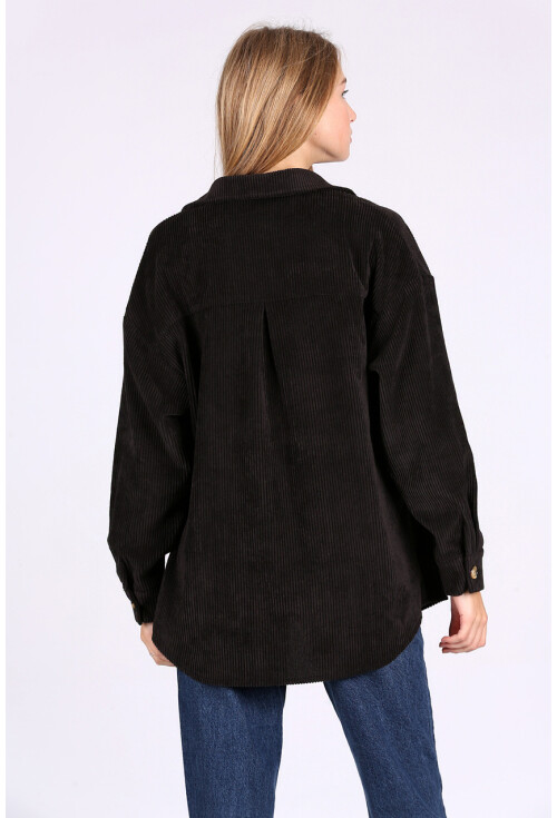 3969 Çift Cepli Kadife Gömlek