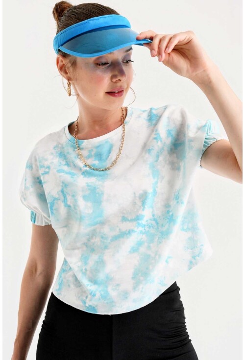 4167  Batik Desen Kısa T-Shirt
