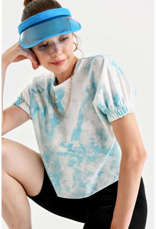 4167  Batik Desen Kısa T-Shirt