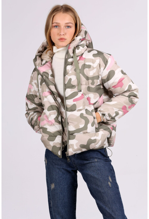 5125 Desenli Şişme Mont